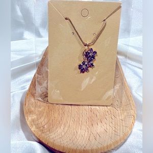 Purple Dainty Floral Necklace